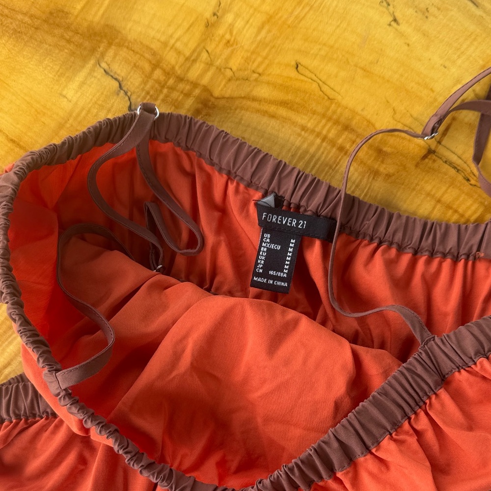 Forever 21 Orange Maxi Dress with cutouts and Spaghetti Straps - Picture 6 of 7